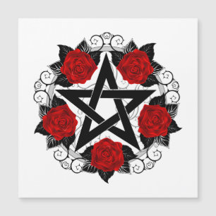 Pentagram with Red Roses