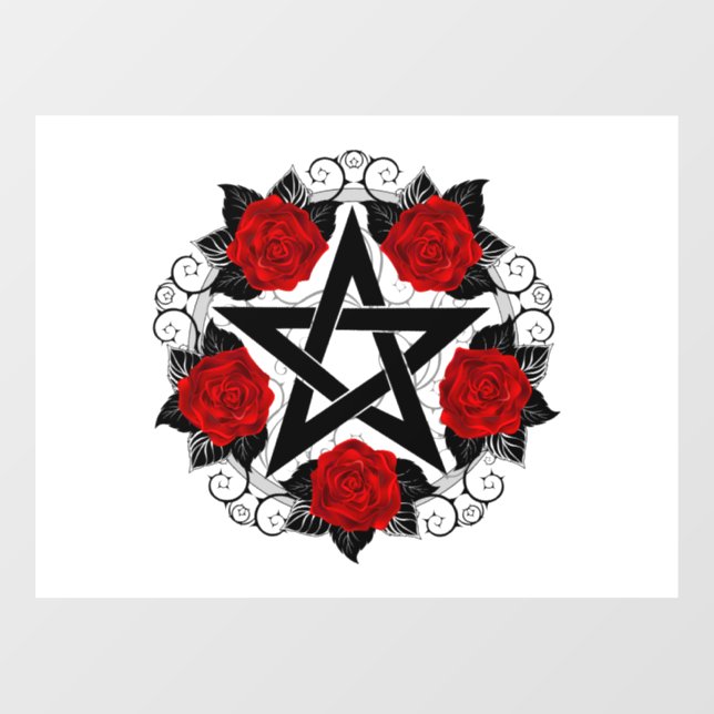 Pentagram with Red Roses (Sheet)