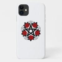 Pentagram with Red Roses
