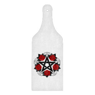 Pentagram with Red Roses Cutting Board