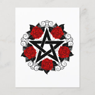 Pentagram with Red Roses Flyer