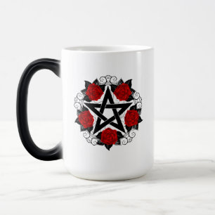 Pentagram with Red Roses Magic Mug