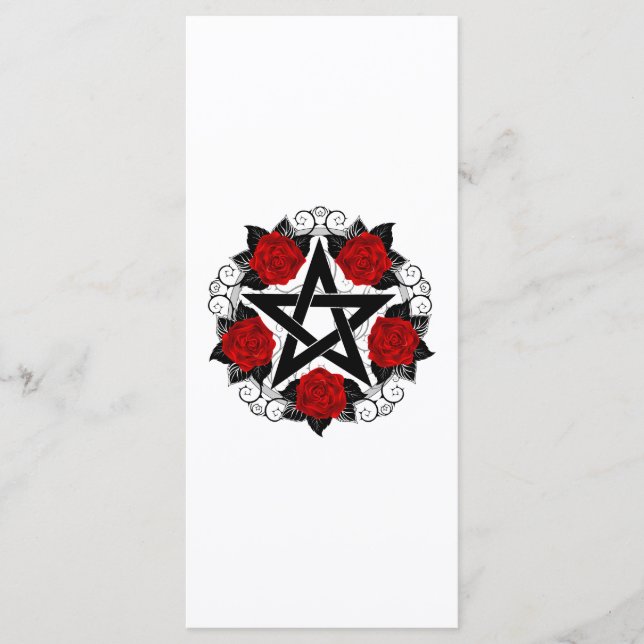 Pentagram with Red Roses Menu (Front)