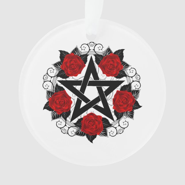 Pentagram with Red Roses Ornament (Front)