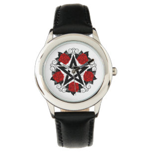 Pentagram with Red Roses Watch