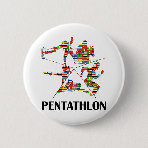 Pentathlon 6 Cm Round Badge