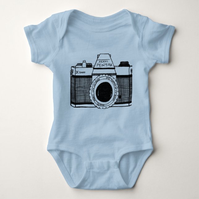 Pentax camera baby bodysuit (Front)
