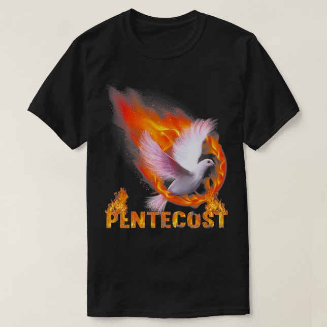 Pentecost Doves Fire Flame Holy Spirit Catholic  T-Shirt (Design Front)