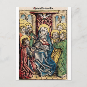 Pentecost scene after Easter Sunday Postcard