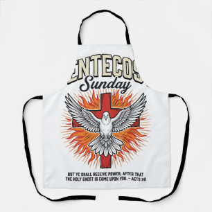 Pentecost Sunday Dove Cross Vintage Shirt Apron