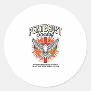 Pentecost Sunday Dove Cross Vintage Shirt Classic Round Sticker
