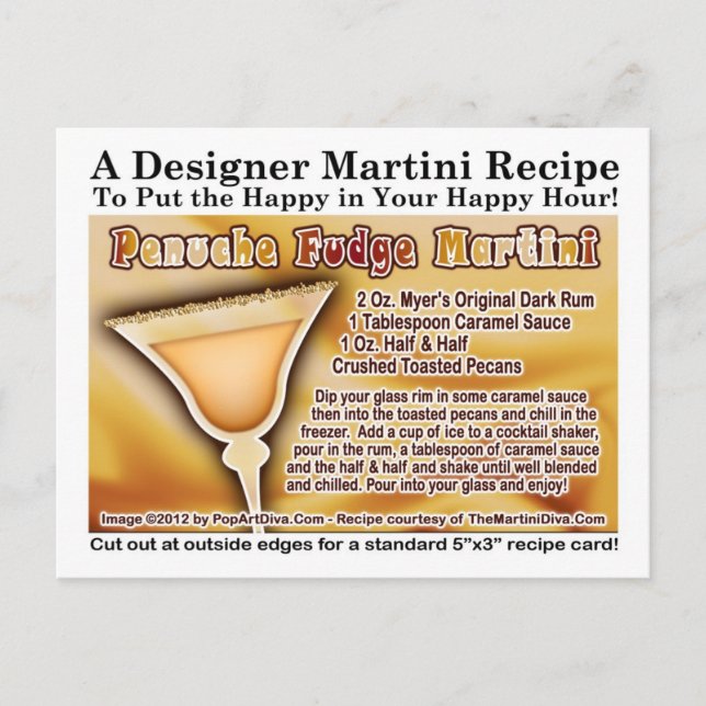 Penuche Fudge Martini Recipe Postcard (Front)