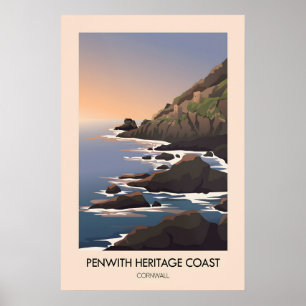 Penwith Heritage Coast Cornwall Travel Poster