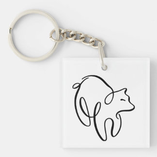 Penwork Calligraphic Bear Key Ring