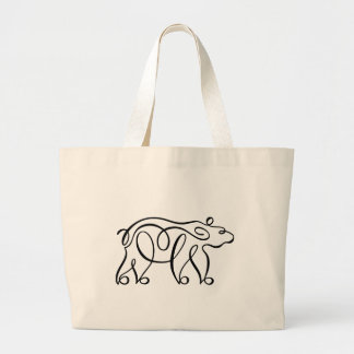Penwork Calligraphic Bear Large Tote Bag