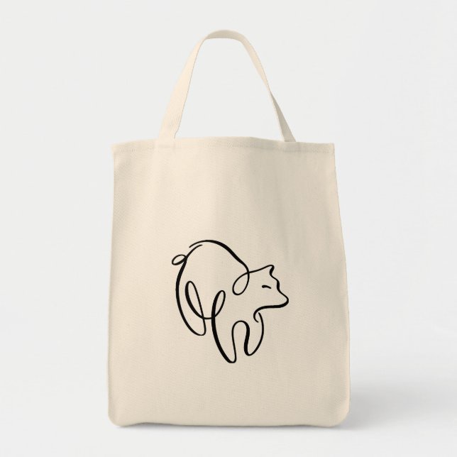 Penwork Calligraphic Bear Tote Bag (Front)