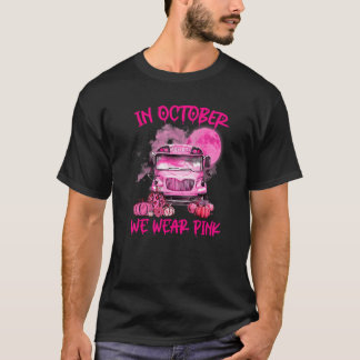 Peny School Bus Driver Leopard Breast Cancer Aware T-Shirt