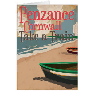 Penzance,Cornwall Vintage locomotive Travel Poster
