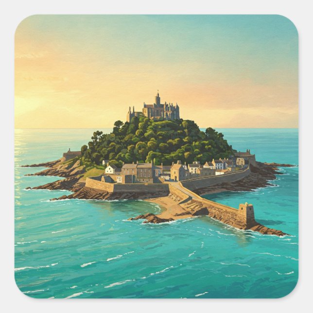 Penzance St Michael’s Mount England Travel Square Sticker (Front)
