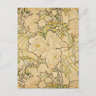 Peonies 1897 postcard