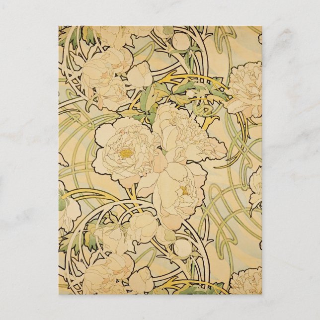 Peonies 1897 postcard (Front)