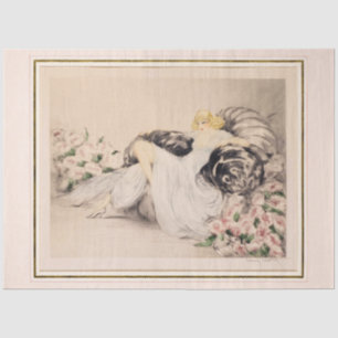 Peonies, 1935 by Louis Icart Tissue Paper