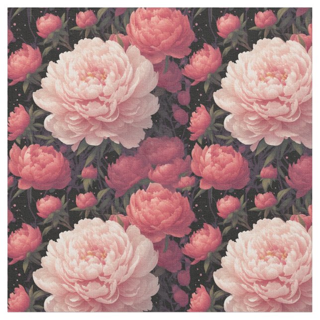 Peonies 3 fabric (Close Up)
