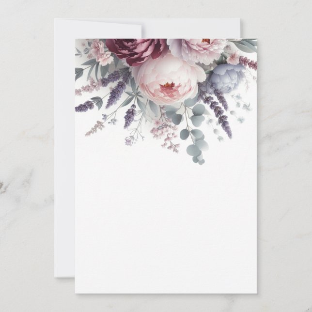 Peonies and Lavender Invitation (Front)