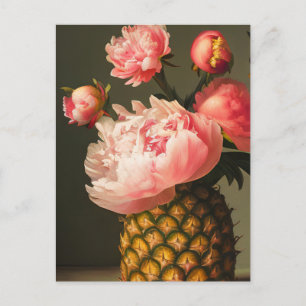 Peonies and Pineapple Postcard