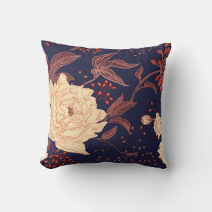 Peonies and roses. Floral vintage seamless pattern Cushion
