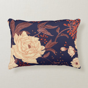 Peonies and roses. Floral vintage seamless pattern Decorative Cushion