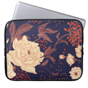 Peonies and roses. Floral vintage seamless pattern Laptop Sleeve