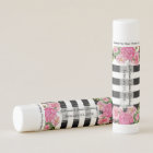 Peonies and Stripes Wedding Favour Lip Balm
