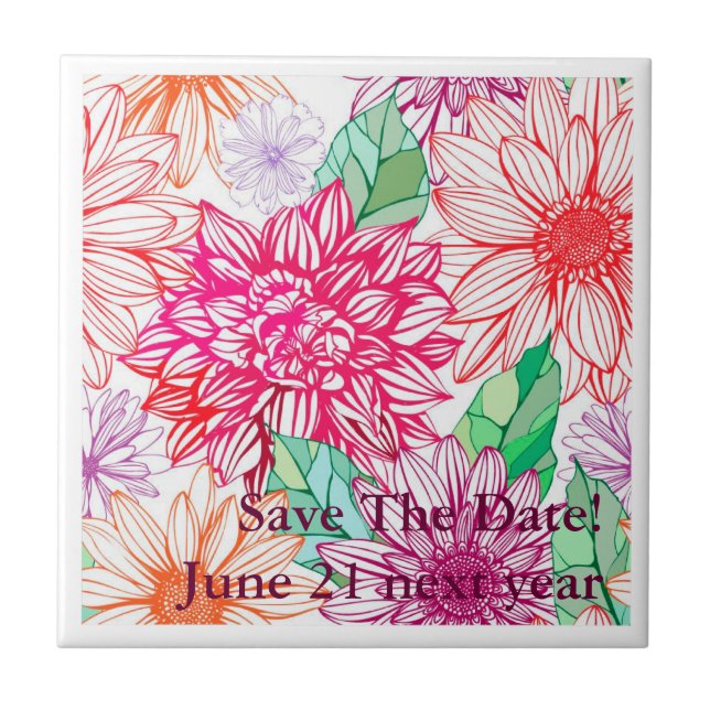 Peonies and Wildflowers Tile (Front)