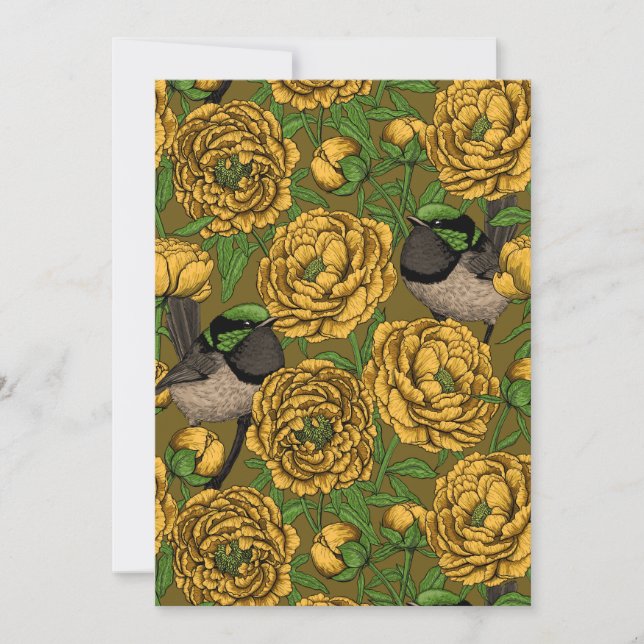 Peonies and wrens (Front)