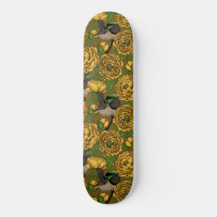 Peonies and wrens skateboard