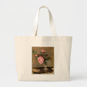 Peonies Berthe Morisot Fine Art Large Tote Bag
