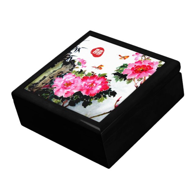 Peonies&Butterflies/Double Happiness Wedding Gift Gift Box (Side)