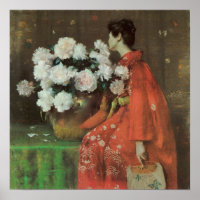 Peonies by William Merritt Chase Poster