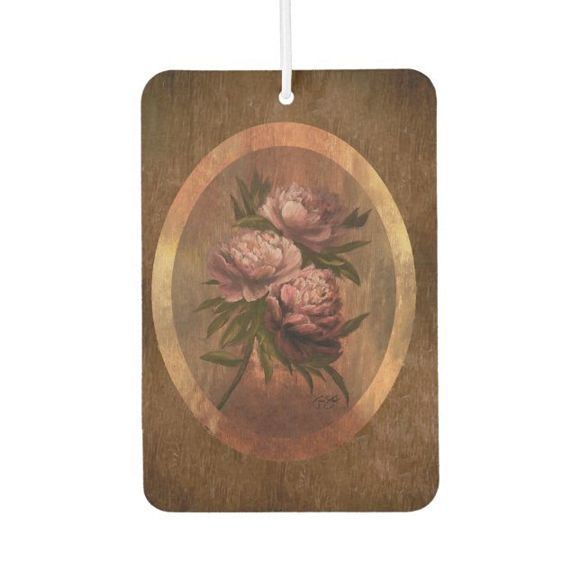 Peonies Car Air Freshener (Front)