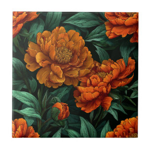 Peonies Ceramic Tiles  For Living Space Decor