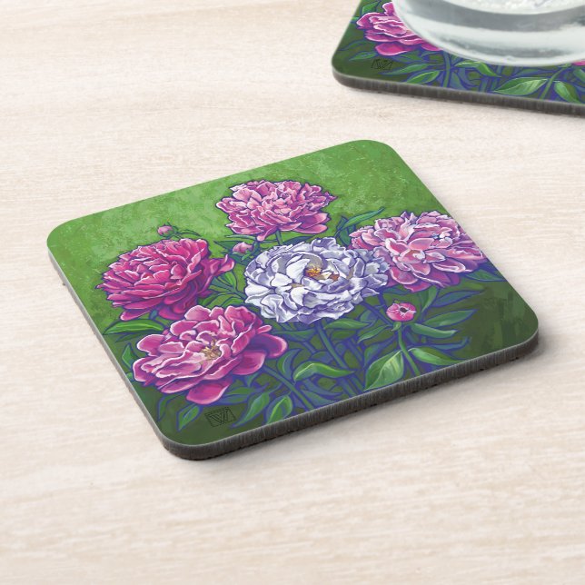 Peonies Coaster (Left Side)