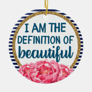 Peonies Definition of Beautiful Inspirational Ceramic Ornament