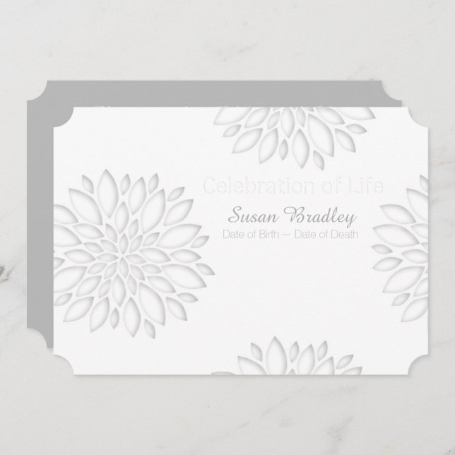 Peonies Digital Paper Cut-Out 3 Memorial Service C (Front/Back)