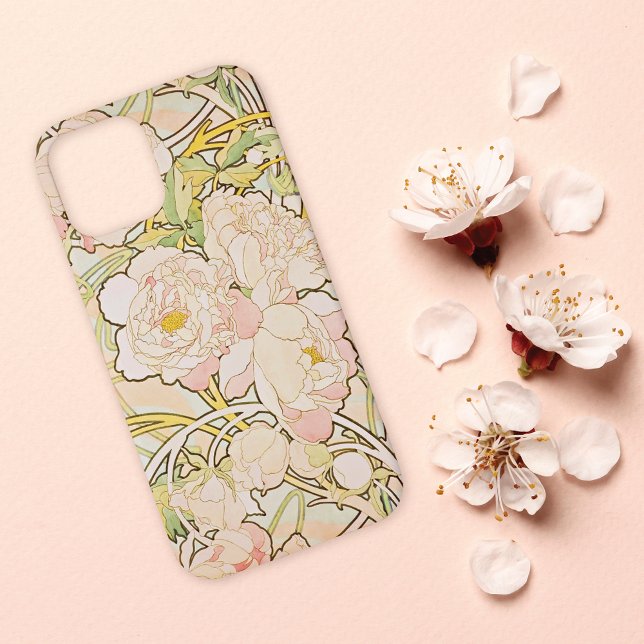 Peonies Floral Alphonse Mucha Case-Mate iPhone Case (Creator Uploaded)
