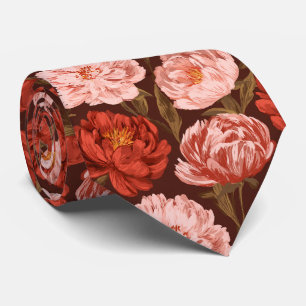 Peonies Floral Best Man Fancy Wedding Tie