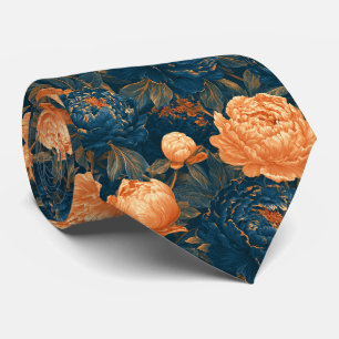 Peonies Floral Businessman Greenery Wedding Tie