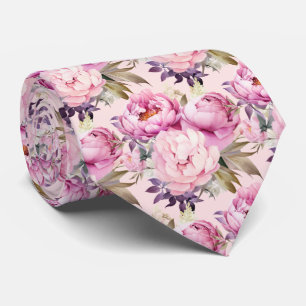 Peonies Floral Peony Flowers Tie