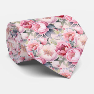 Peonies Floral Peony Flowers Tie