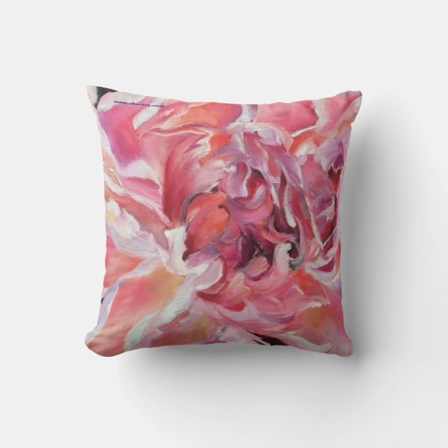 Peonies Floral Pillow (Front)